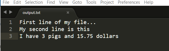 snapshot of file